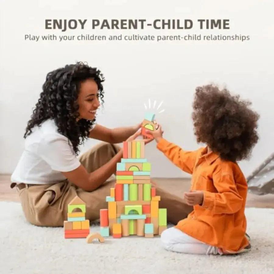  Montessori Toddler Building Blocks With Storage Bucket -  ToylandEU™