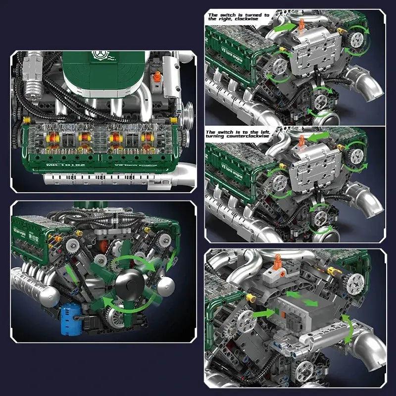  Motorized V8 Tank Engine Building Blocks Remote Control -  ToylandEU™