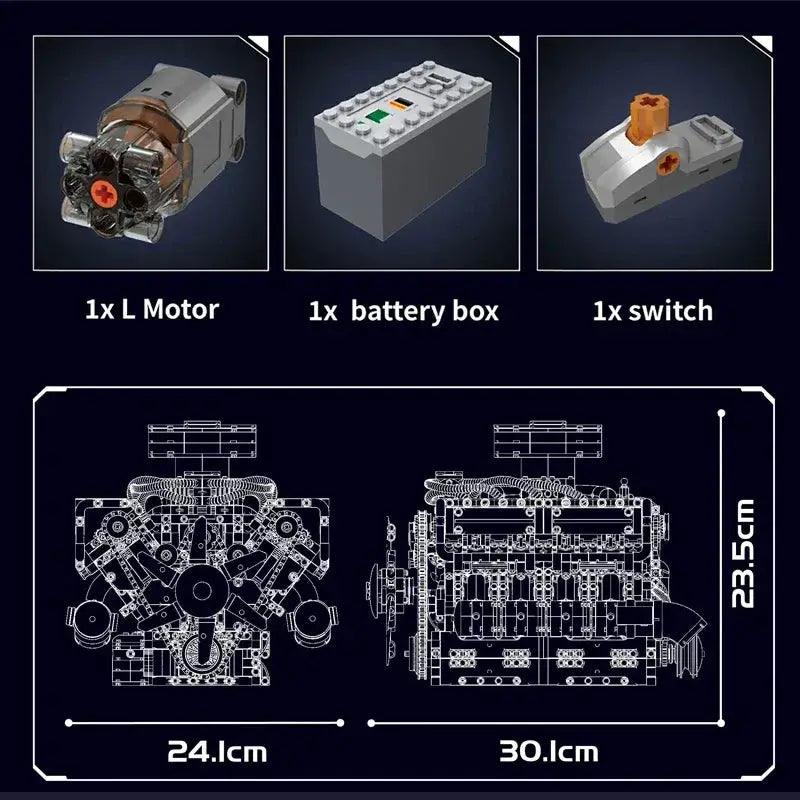  Motorized V8 Tank Engine Building Blocks Remote Control -  ToylandEU™