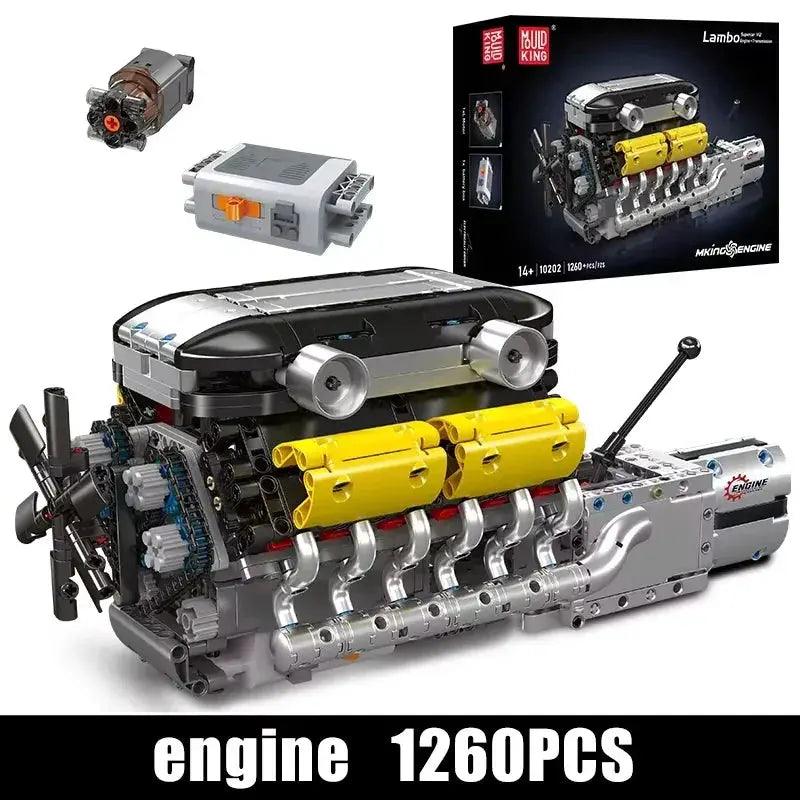  Mould King 10202 Motorized V12 Engine Car Building Set -  ToylandEU™
