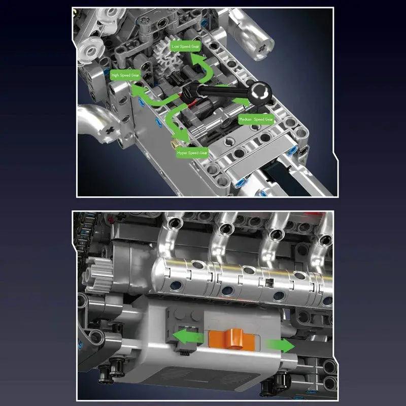  Mould King 10202 Motorized V12 Engine Car Building Set -  ToylandEU™