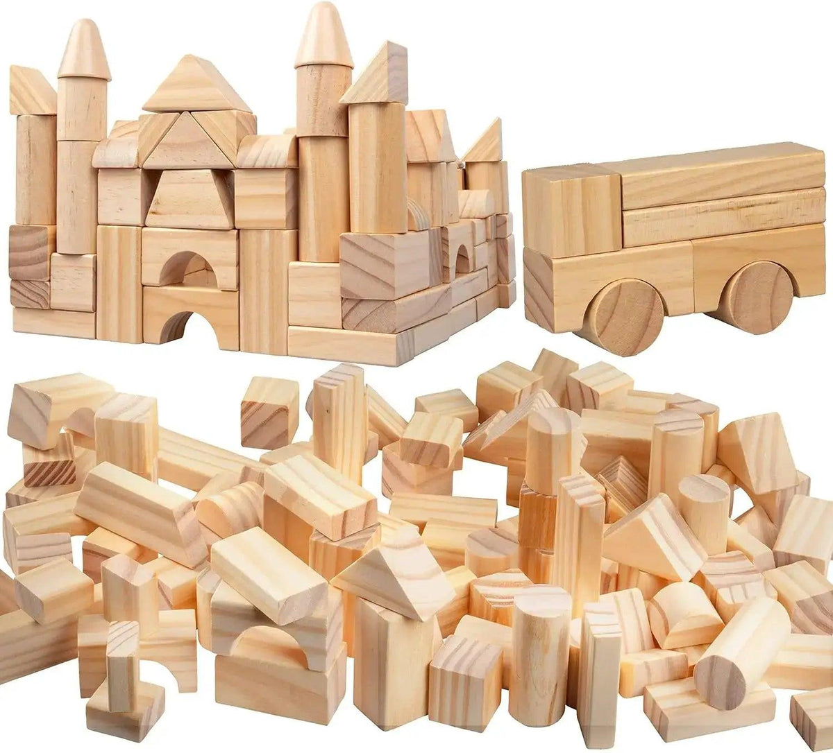  Natural Wood Building Blocks Set for Safe Creative Play -  ToylandEU™