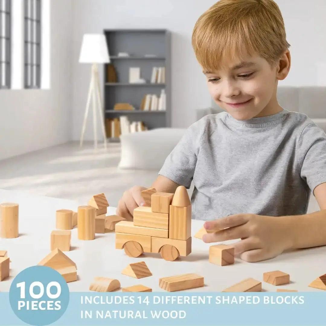  Natural Wood Building Blocks Set for Safe Creative Play -  ToylandEU™