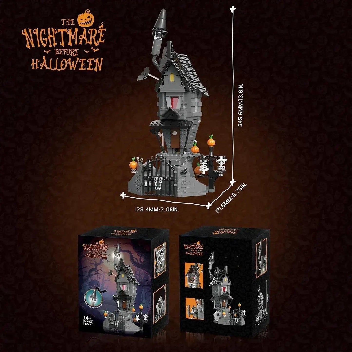  Nightmare Halloween Light Up Castle Building Block Set -  ToylandEU™
