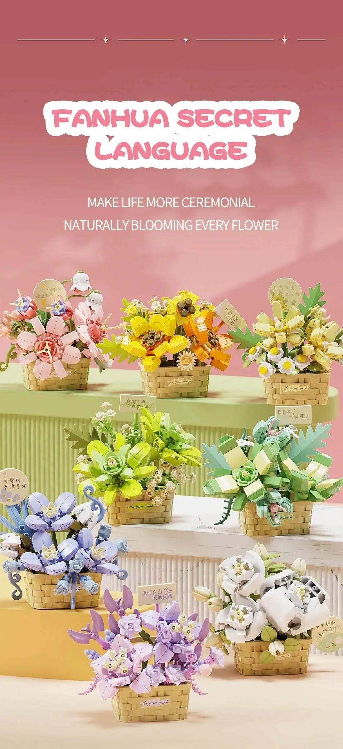  MOC Potted Flower Basket Building Blocks Creative Bonsai Plant -  ToylandEU™