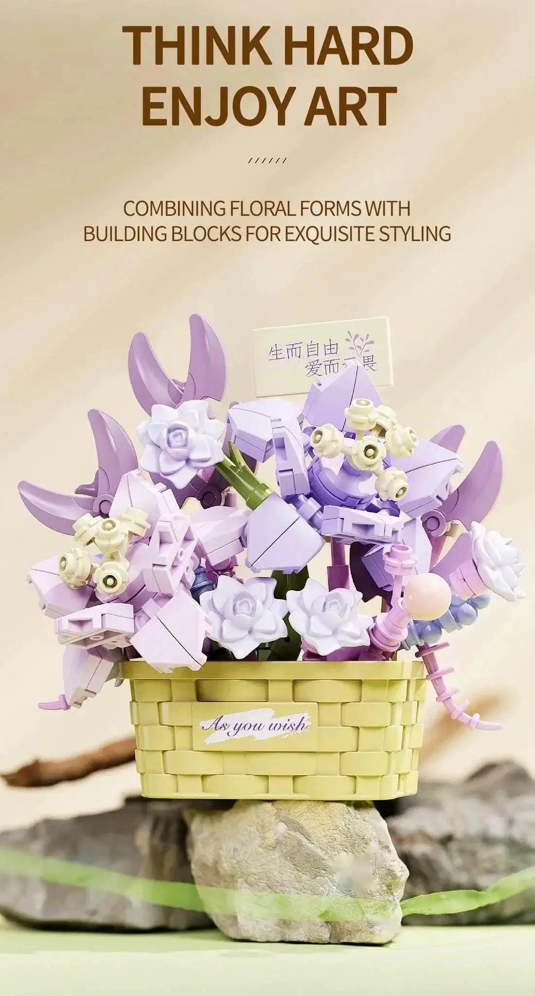  MOC Potted Flower Basket Building Blocks Creative Bonsai Plant -  ToylandEU™