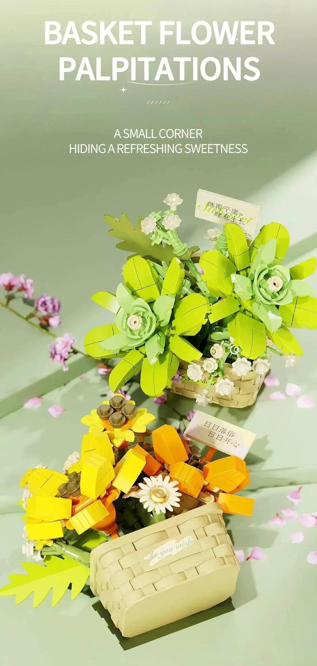  MOC Potted Flower Basket Building Blocks Creative Bonsai Plant -  ToylandEU™