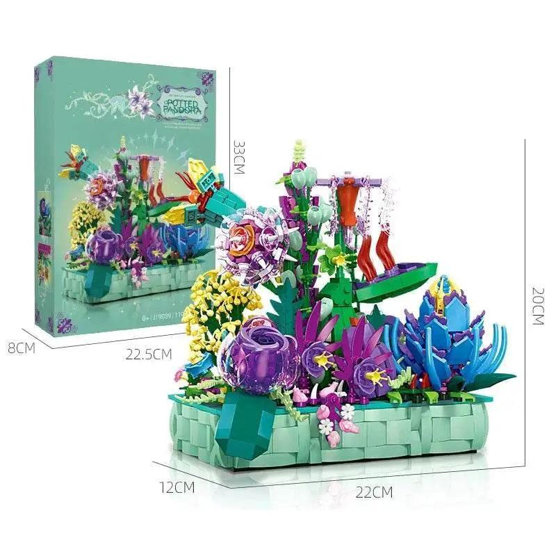  MOC Creative Potted Flower Building Blocks Colorful Rose Lavender -  ToylandEU™