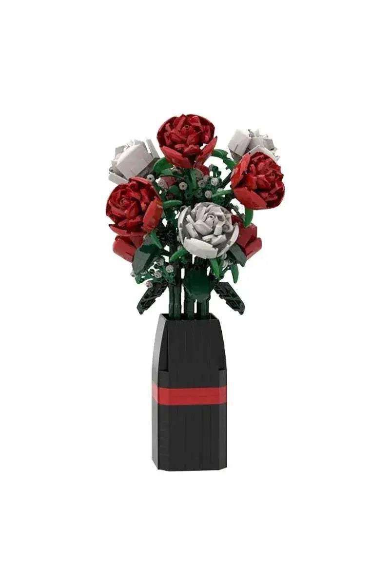  MOC MOC Red White Roses Flower Model Building Blocks Gift Set Building Bricks MOC -  ToylandEU™