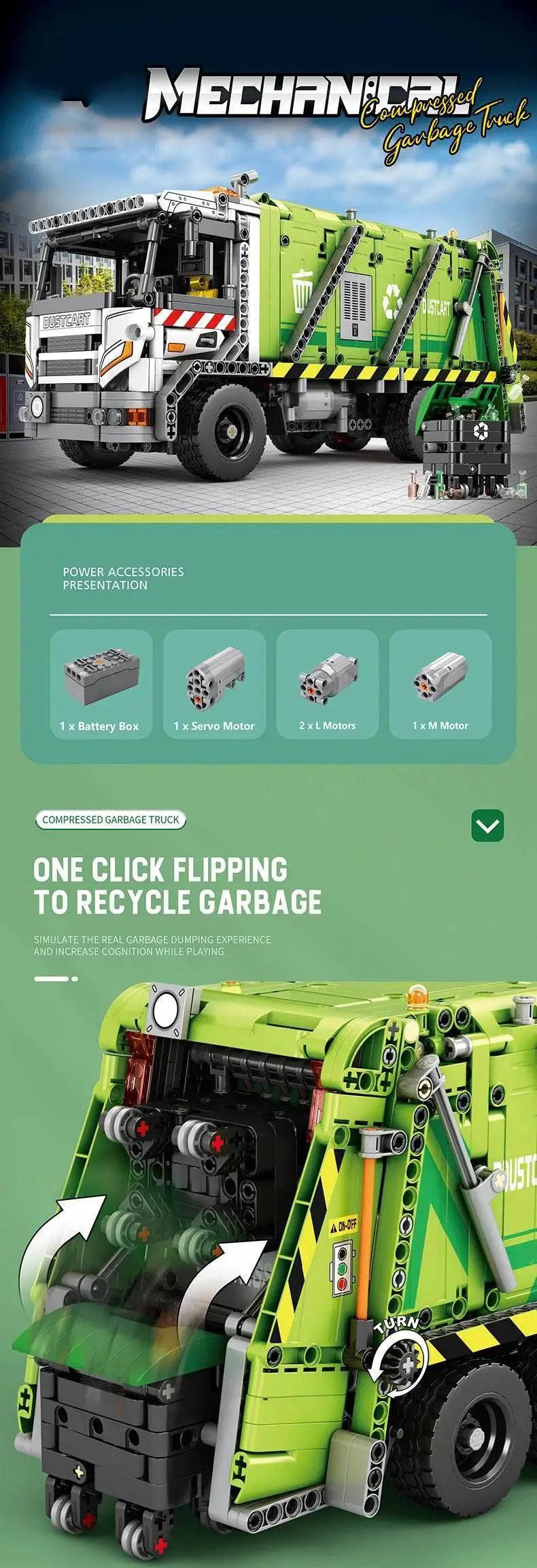  MOC Remote Control Compressed Garbage Truck Building Blocks Kids Toys -  ToylandEU™