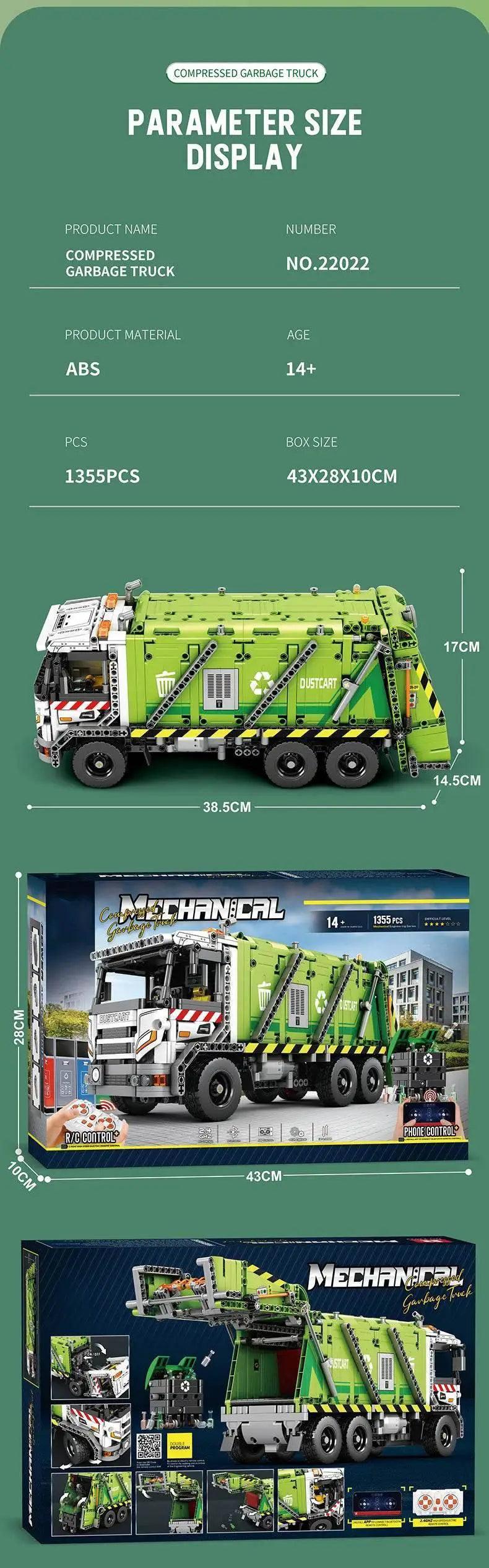  MOC Remote Control Compressed Garbage Truck Building Blocks Kids Toys -  ToylandEU™