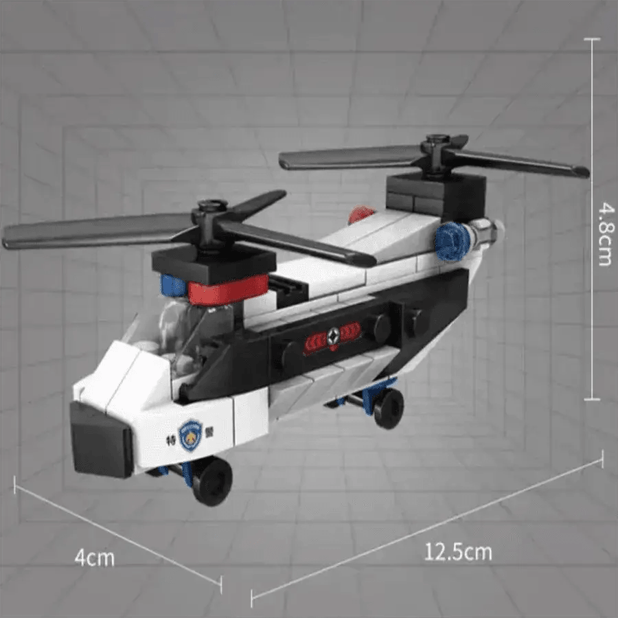  MOC SWAT City Police Plane Building Blocks Dual-Rotor Helicopter Kits -  ToylandEU™