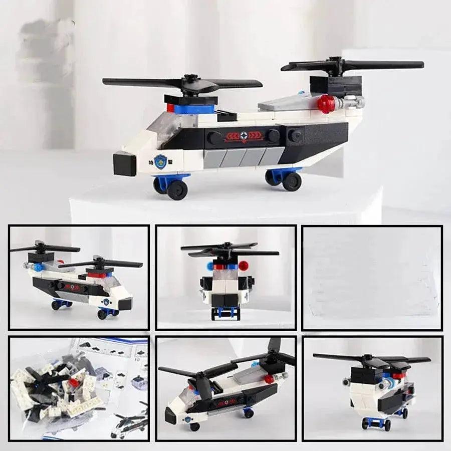  MOC SWAT City Police Plane Building Blocks Dual-Rotor Helicopter Kits -  ToylandEU™