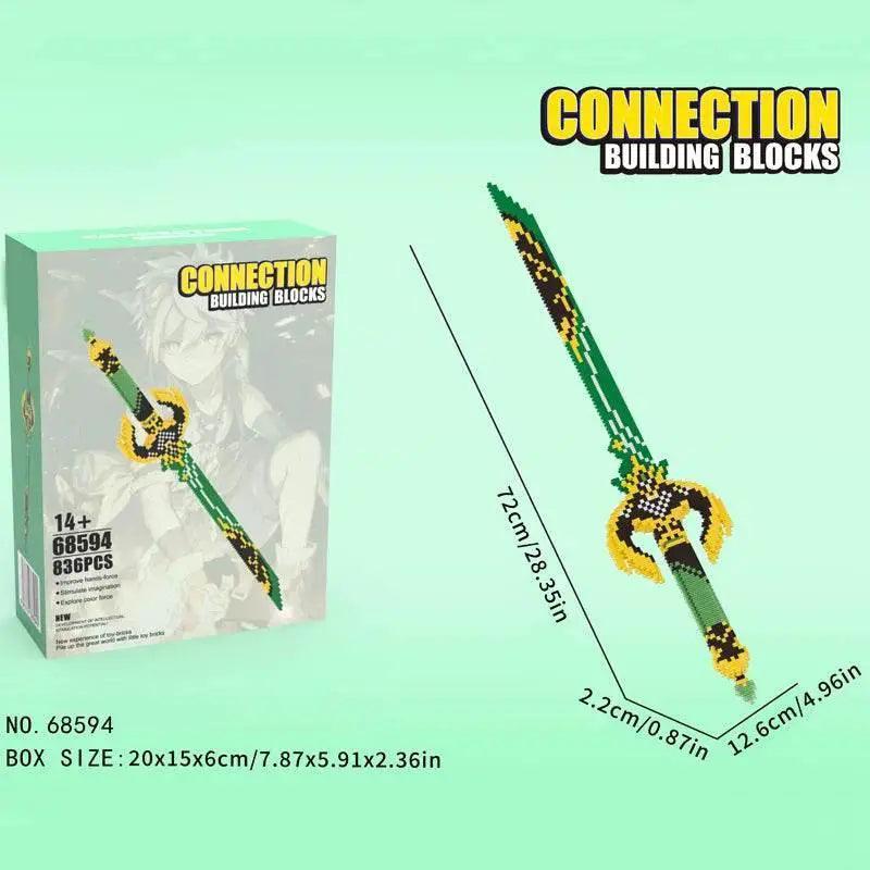  MOC Samurai Sword Building Blocks Anime Ninja Weapon Model Assembly Bricks Boys Toy Idea Desktop Decoration -  ToylandEU™