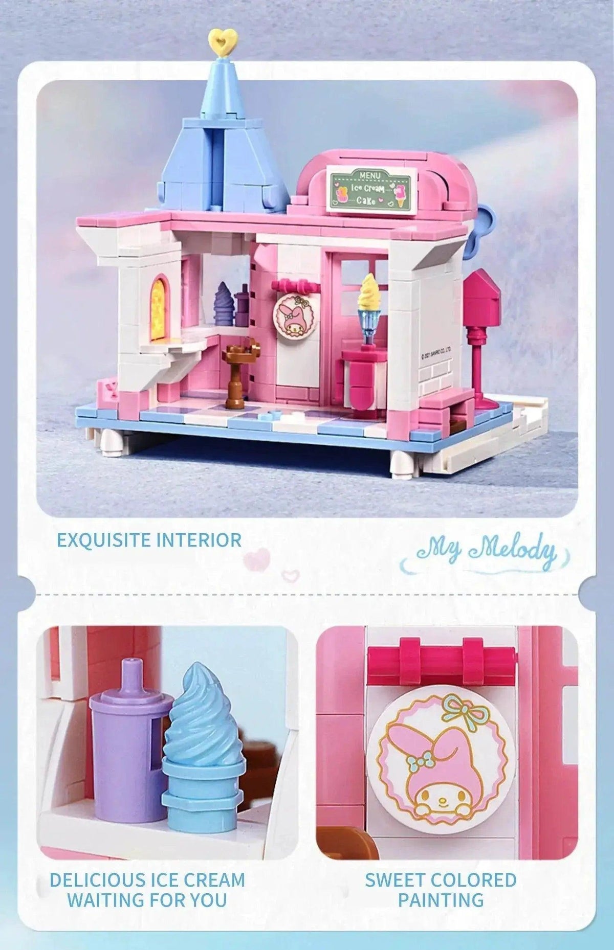  MOC Sanrio Assembled Toy Building Blocks Hello Kitty Kuromi Cinnamoroll My Melody Model Bricks -  ToylandEU™