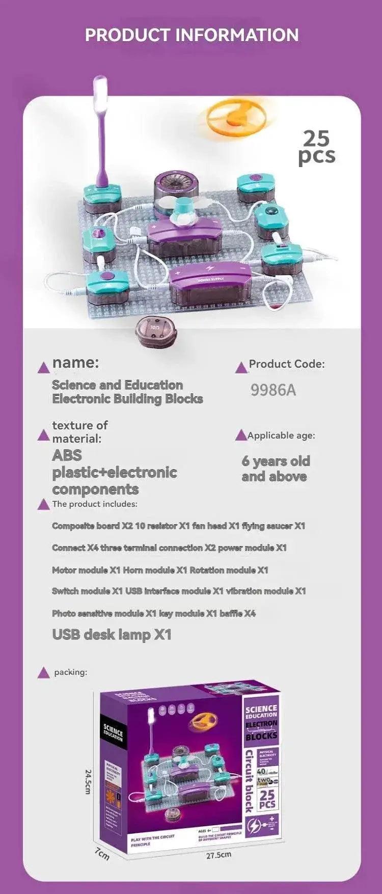  MOC New DIY Science Experiment Electronic Building Blocks Children's Circuit Physics Toys to Exercise Thinking Ability -  ToylandEU™