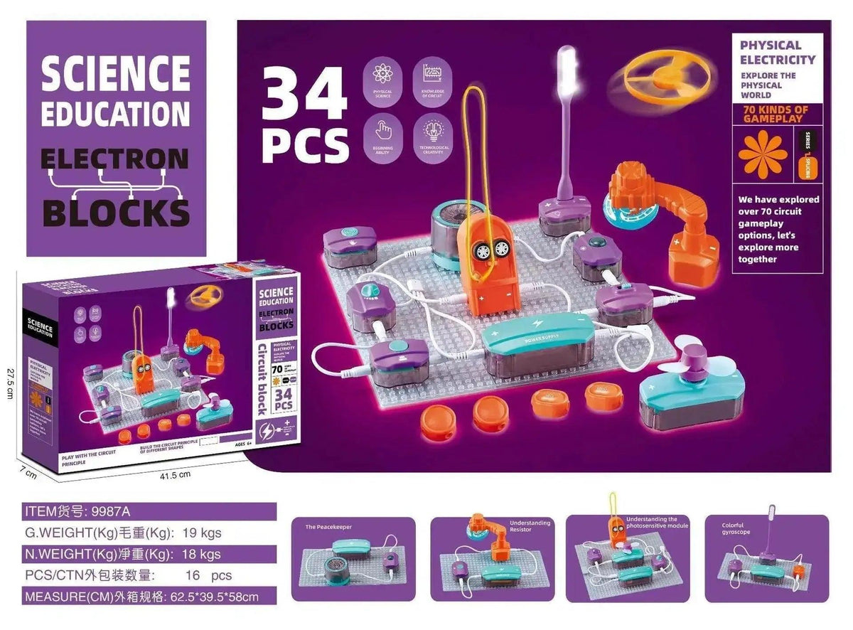  MOC New DIY Science Experiment Electronic Building Blocks Children's Circuit Physics Toys to Exercise Thinking Ability -  ToylandEU™