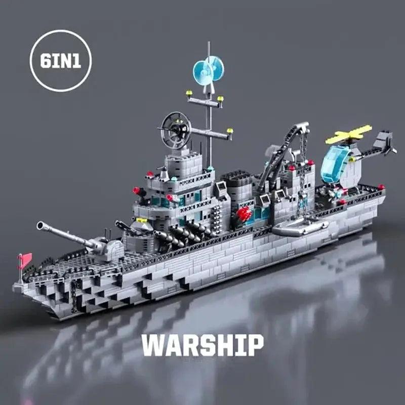  Six In One Military Navy Ship Blocks Building Kit Set -  ToylandEU™