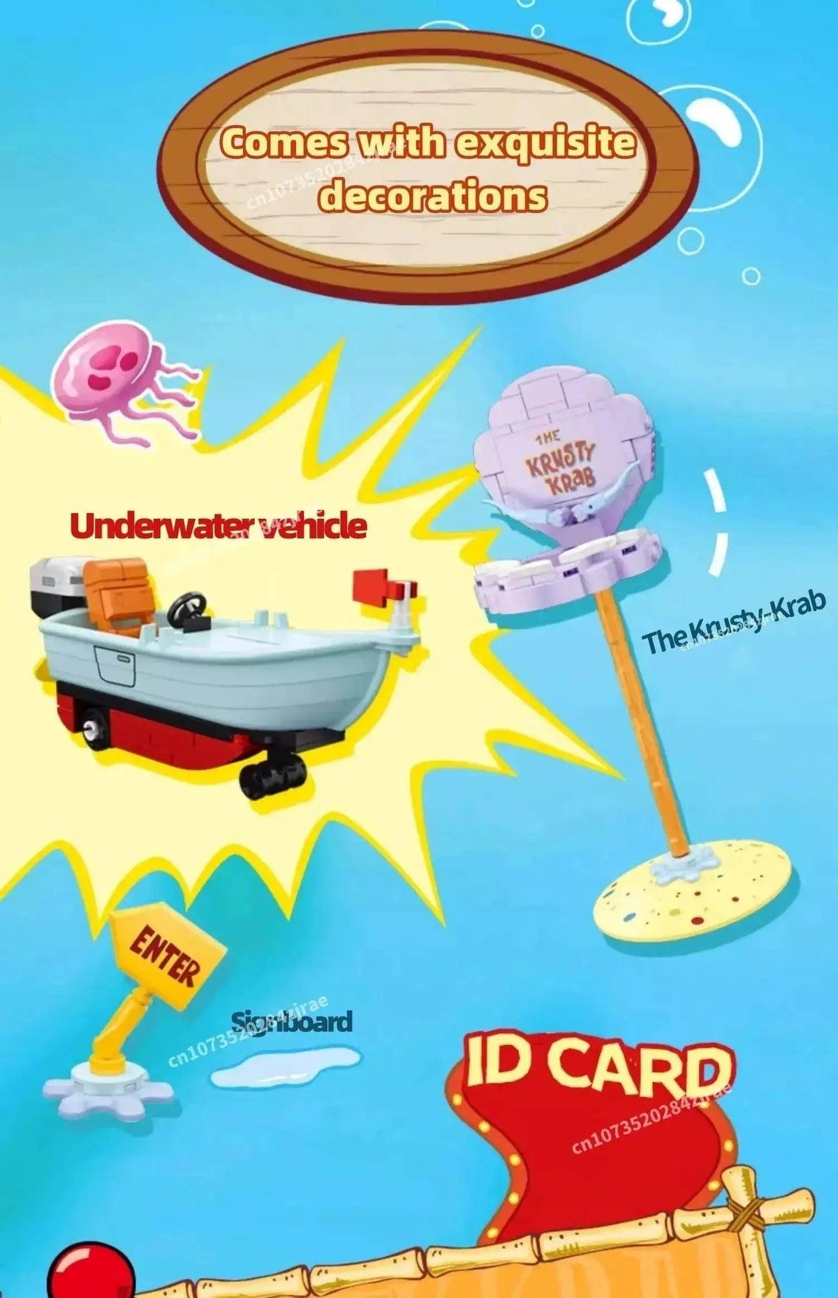  Spongebob Building Block Krusty Krab Scene Model Toy -  ToylandEU™