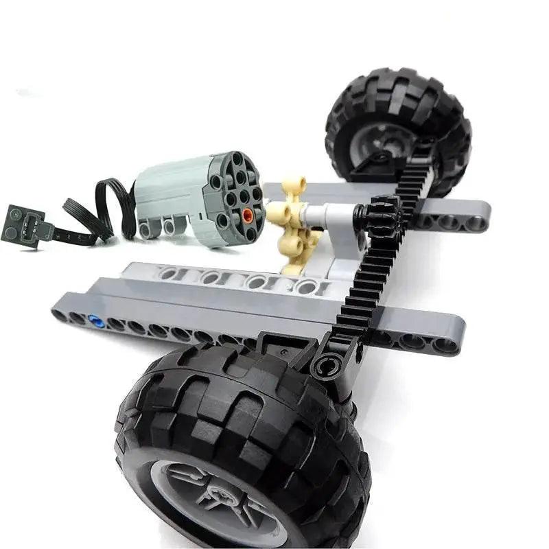  Technical Car Front Suspension Steering System Parts Sets with Electric Power Functions Servo Motor & Wheels Toys Bulk Set Parts -  ToylandEU™