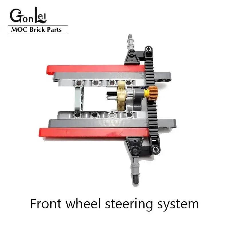  Technical Car Front Suspension Steering System Parts Sets with Electric Power Functions Servo Motor & Wheels Toys Bulk Set Parts -  ToylandEU™