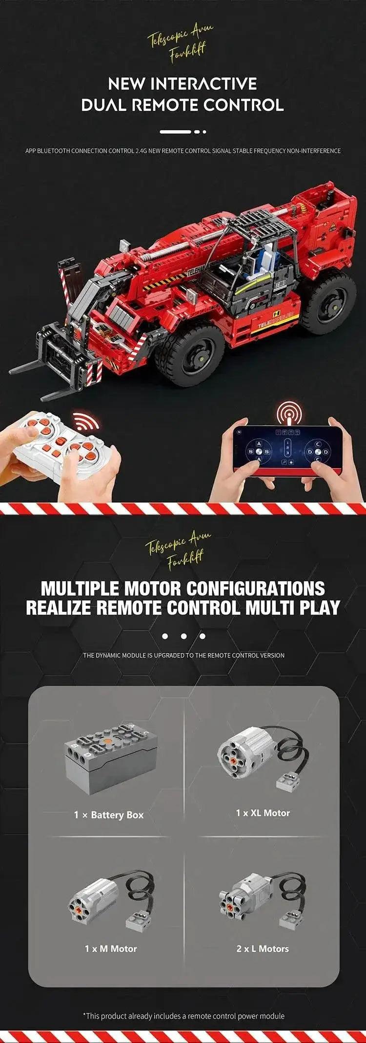  MOC 2260PCS Telescopic Forklift Building Blocks Remote Control Car -  ToylandEU™