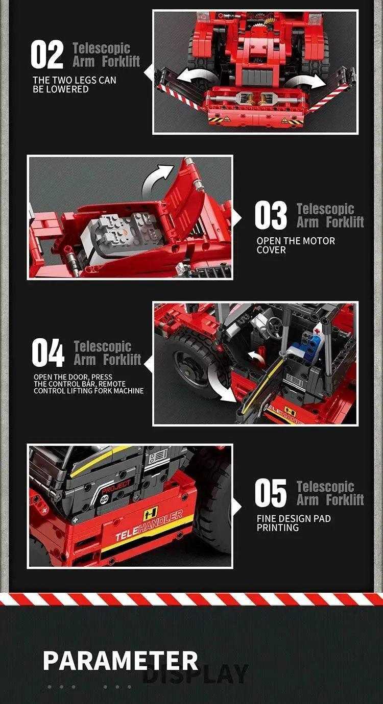  MOC 2260PCS Telescopic Forklift Building Blocks Remote Control Car -  ToylandEU™