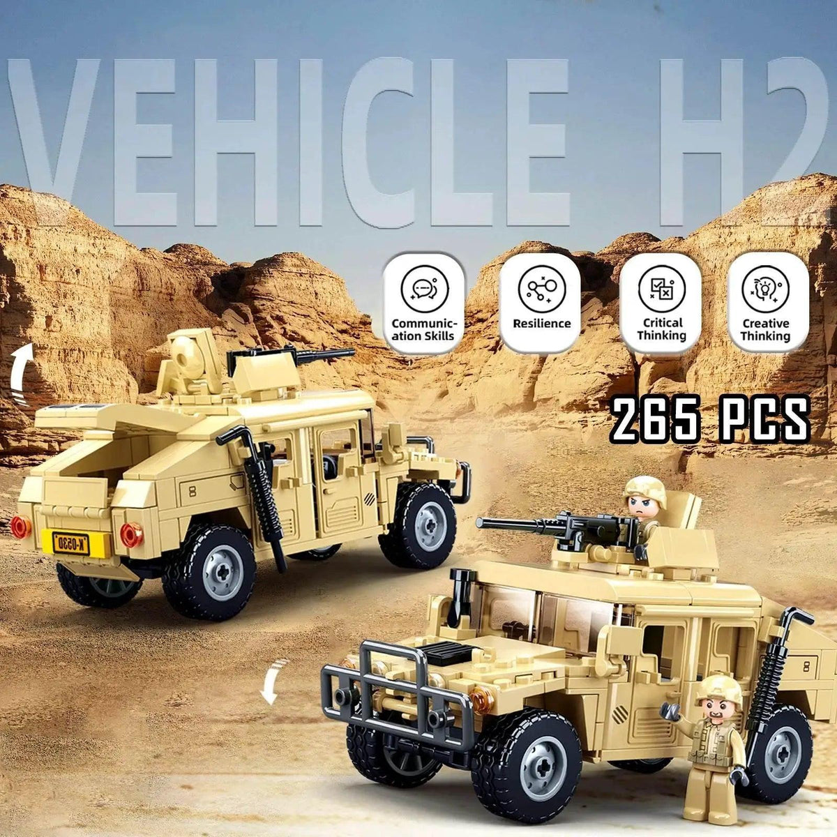  MOC 265PCS WW2 Military SWAT H2 Assault Vehicle Building Blocks -  ToylandEU™
