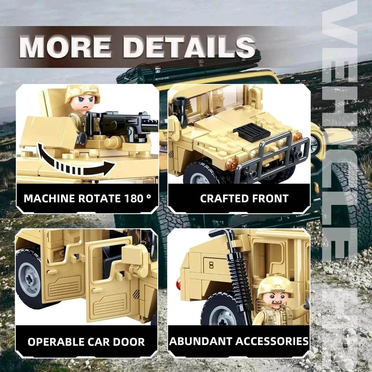  MOC 265PCS WW2 Military SWAT H2 Assault Vehicle Building Blocks -  ToylandEU™