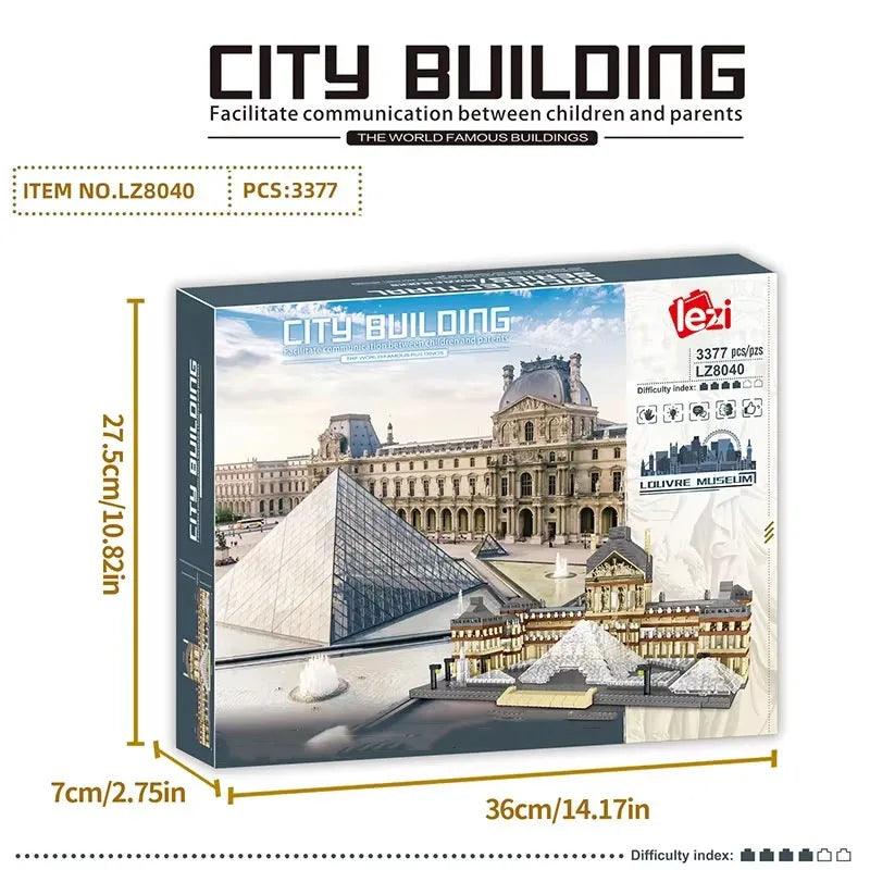 Building Blocks | Louvre Model Set | World Famous Attractions | 3377 Pieces