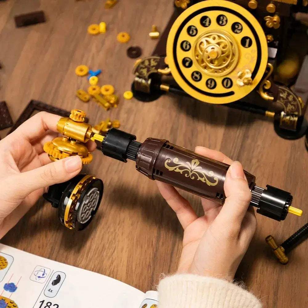 Building Blocks MOC Retro Telephone Desktop Decor for Kids - ToylandEU