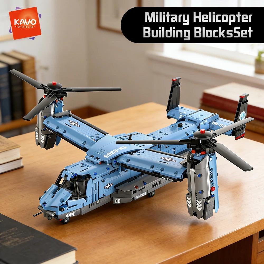  Building Blocks Set | 1486 Pcs V22 Plane | Toylandeu™ 