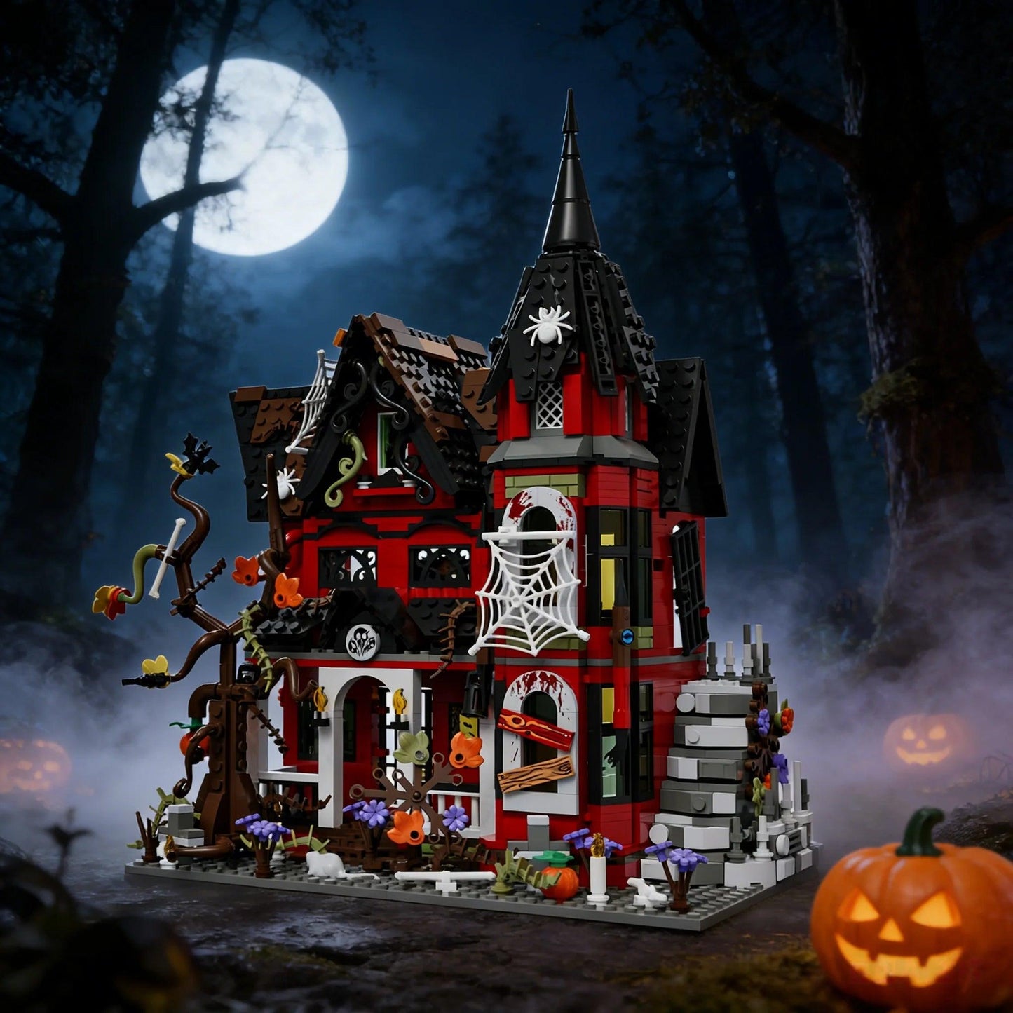 Building Blocks Set | Halloween Haunted House | Lego Compatible | Ages 14 Up