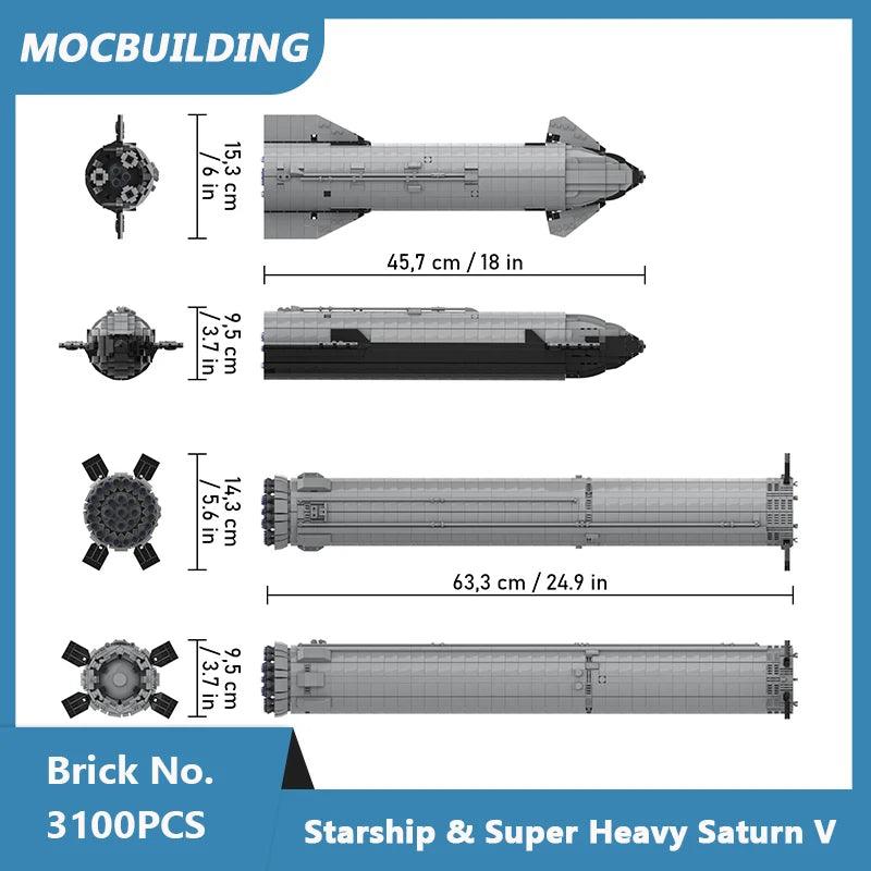  Building Blocks Set Saturn V 110 Scale Toylandeu 