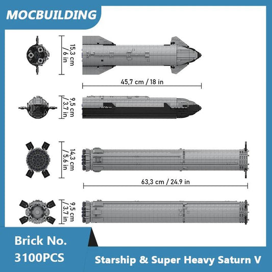  Building Blocks Set Saturn V 110 Scale Toylandeu 
