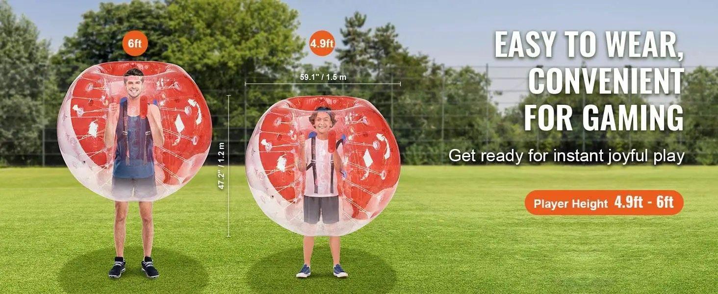  VEVOR 5FT 1.5M Inflatable Bumper Ball Body Bubble Zorb Ball for Teen and Adult PVC Bubble Soccer Balls -  ToylandEU™