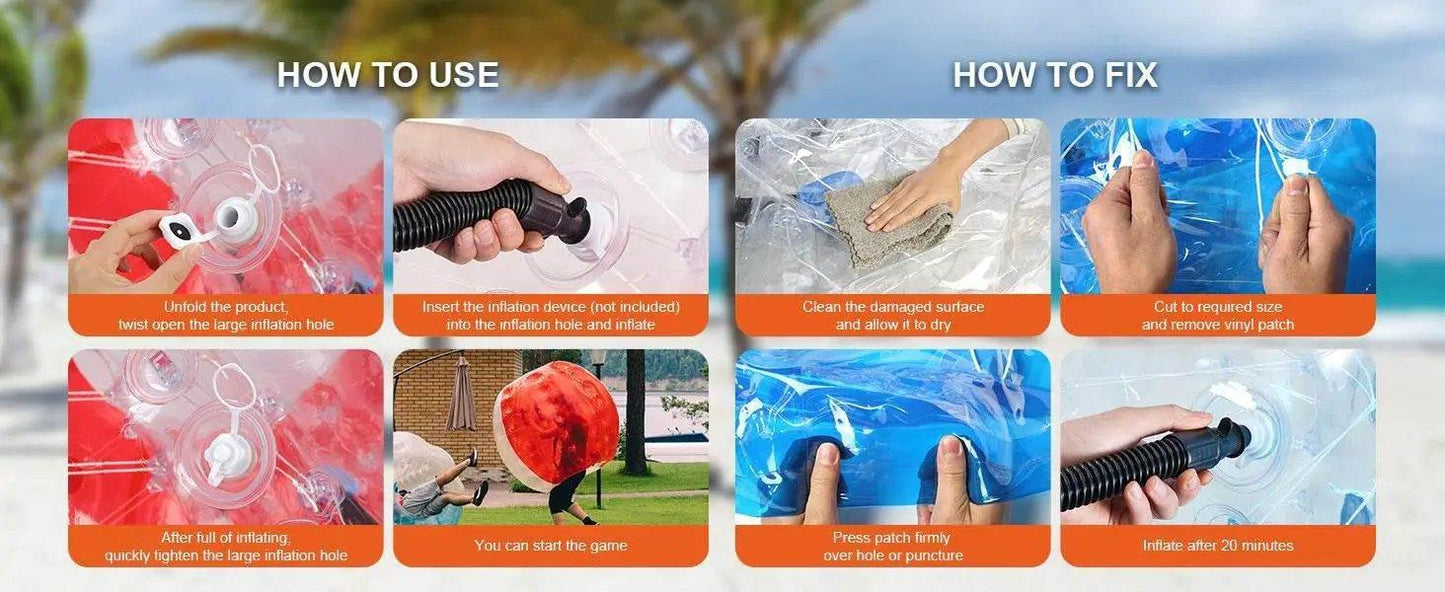  VEVOR 5FT 1.5M Inflatable Bumper Ball Body Bubble Zorb Ball for Teen and Adult PVC Bubble Soccer Balls -  ToylandEU™