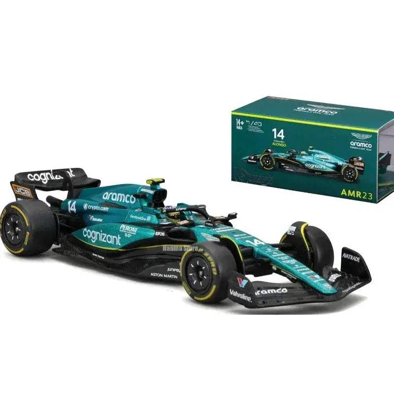 Burago 1:43 AMR23 F1 Diecast Model Car With Acrylic Packaging - ToylandEU