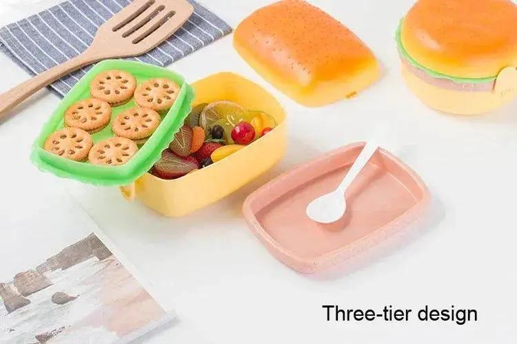  Burger Bento Box Double Tier For Kids Microwave Safe -  ToylandEU™