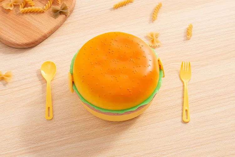 Burger Bento Box Double Tier For Kids Microwave Safe
