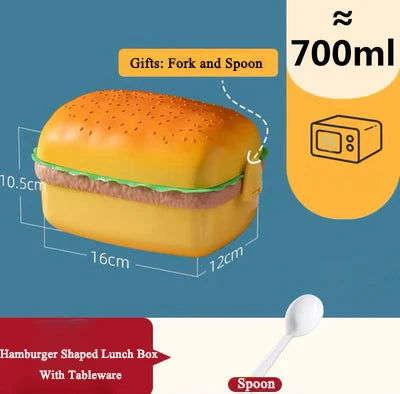 Burger Bento Box Double Tier For Kids Microwave Safe