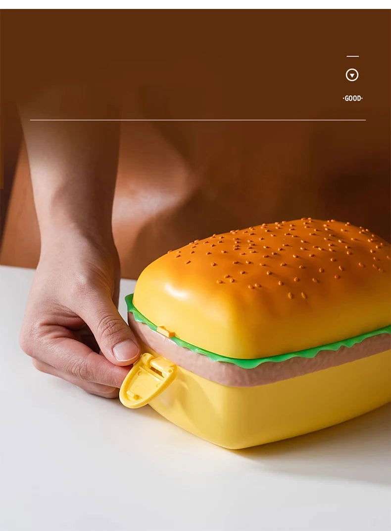 Burger Bento Box Double Tier For Kids Microwave Safe