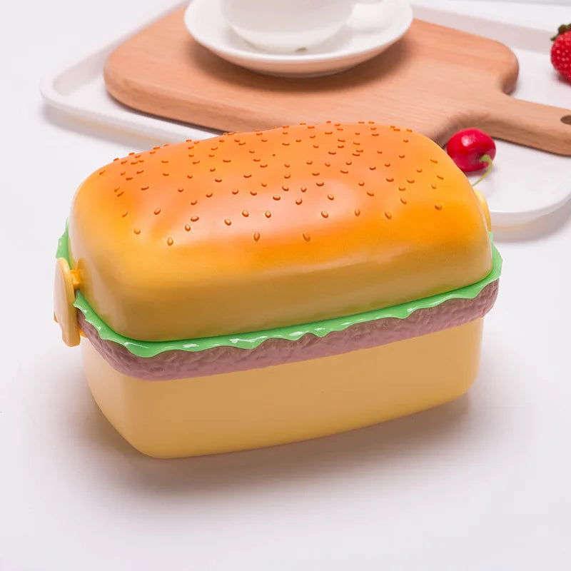 Burger Bento Box Double Tier For Kids Microwave Safe