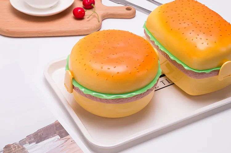 Burger Bento Box Double Tier For Kids Microwave Safe