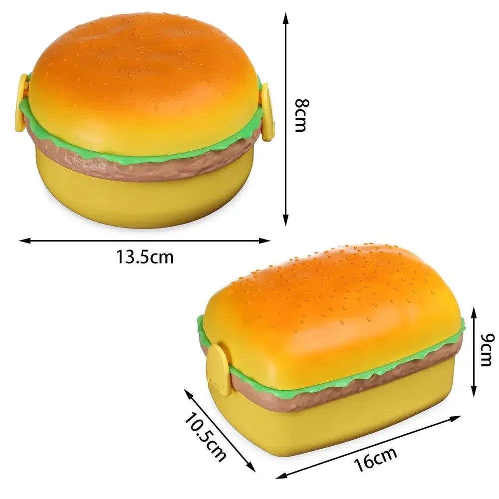 Burger Bento Box Double Tier For Kids Microwave Safe