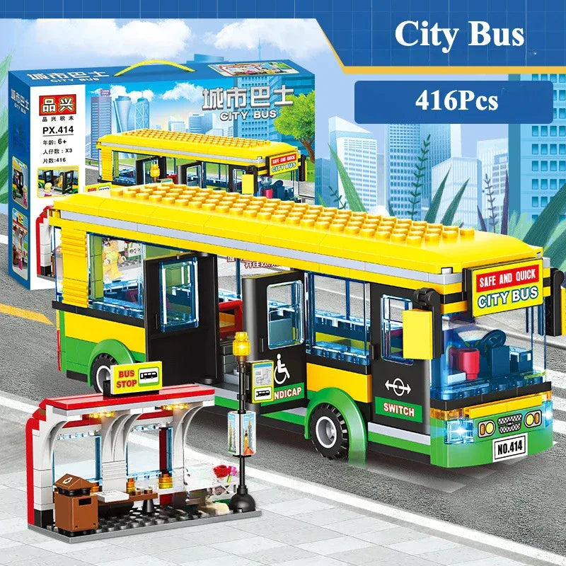 Bus Building Blocks Set Double Deckers DIY Model Toy - ToylandEU