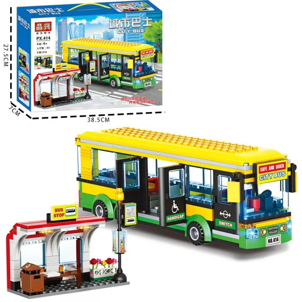 Bus Building Blocks Set Double Deckers DIY Model Toy - ToylandEU