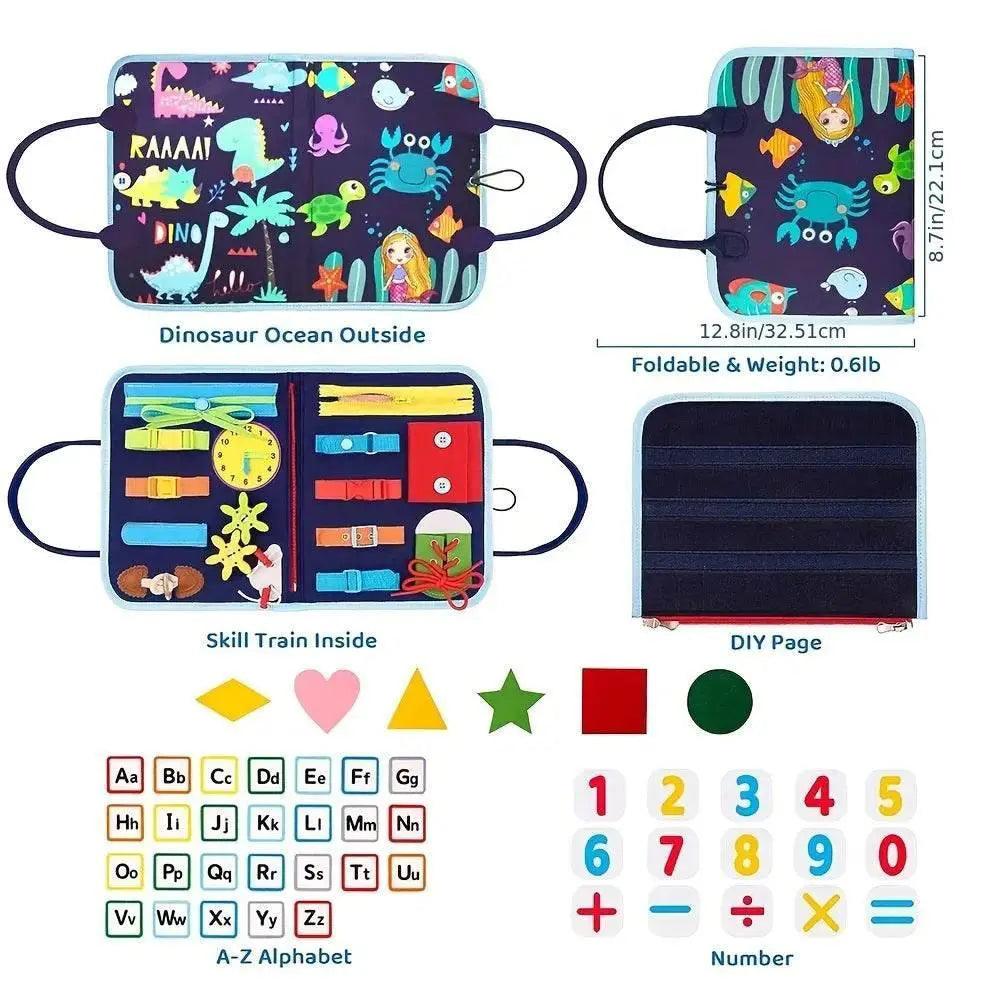  Montessori 20 In 1 Toddler Busy Board Travel Sensory Toy For Fine Motor Skills Learning -  ToylandEU™