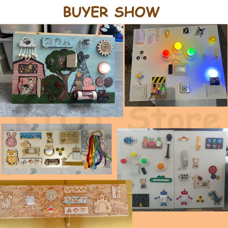 Busy Board Diy Material Accessories Montessori Teaching Aids Baby Early Education Learning Skill Toy Part Wooden Board Games - ToylandEU