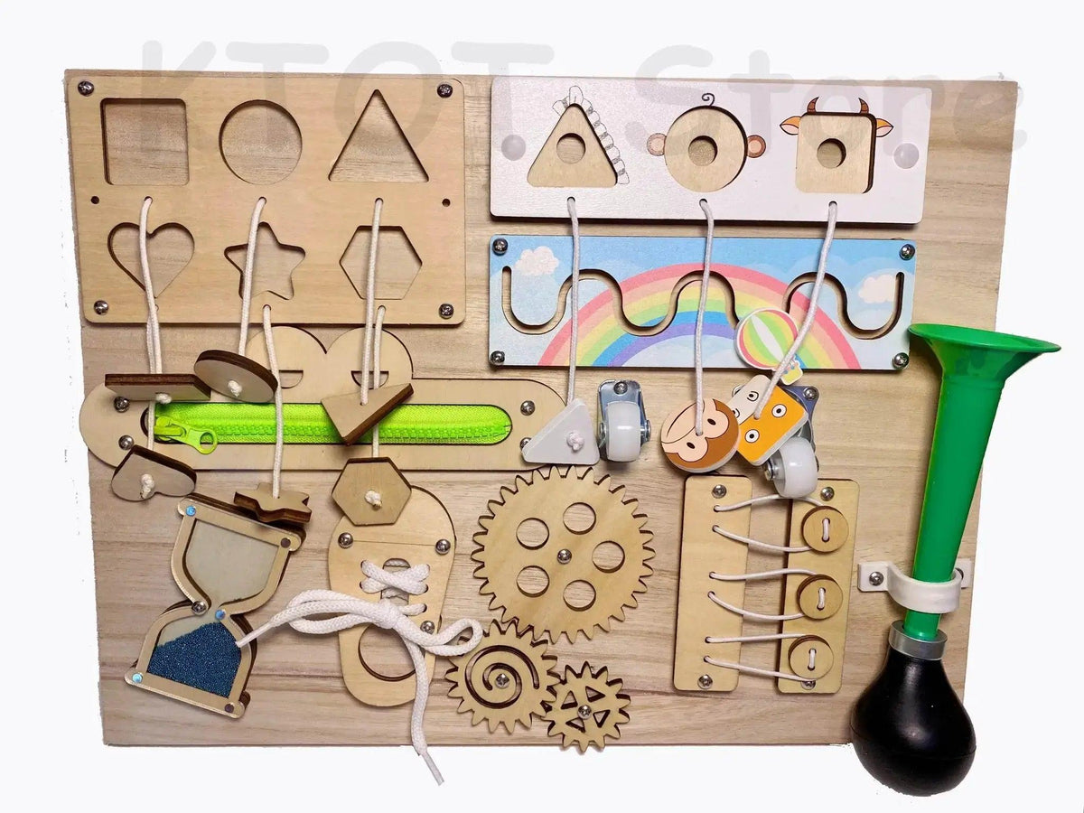  Busy Board DIY Materials Montessori Teaching Aids Modular Wooden Learning Board For 0 To 6 Years -  ToylandEU™